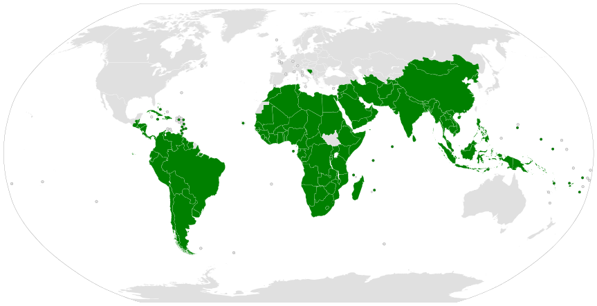 g77 map of member countries