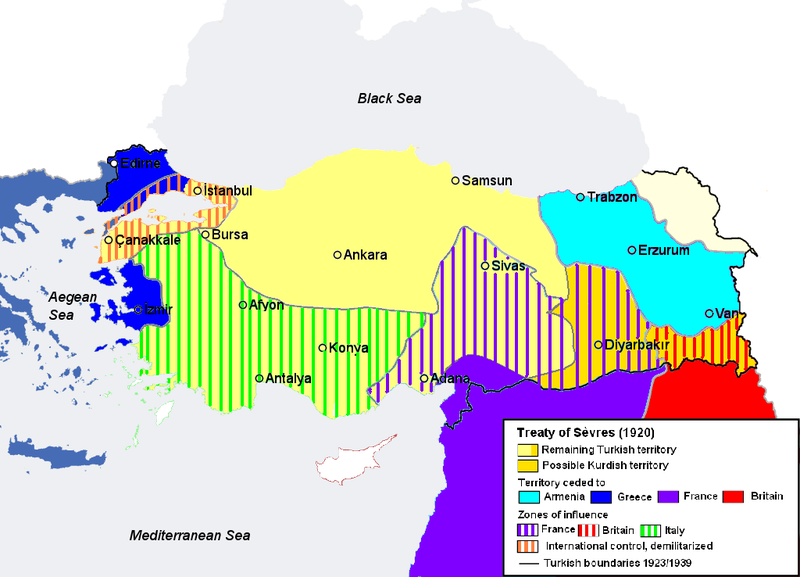 Treaty of Sevres Map 1920